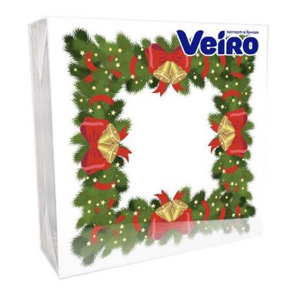 Салфетки бумажные Veiro 33*33см с рисунком Омела, 20шт