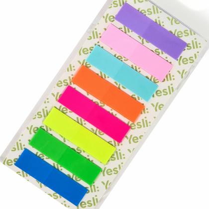 Закладки пласт. "Yesli:" 12*45 мм, 8 цв.*20 шт., ассорти неон