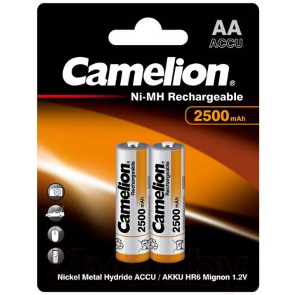 бат_аккум. Ni-Mh  1,2V  (AA) 2500 мА/ч (2 шт.) Camelion NH-AA-2500-BP2  24/384