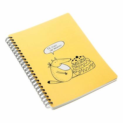 Тетрадь А5 96 л., клет. "Strange animals. Лис" спираль сбоку, обл. карт., мат. ламинация, оранжевый