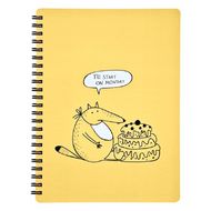 Тетрадь А5 96 л., клет. "Strange animals. Лис" спираль сбоку, обл. карт., мат. ламинация, оранжевый