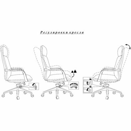 Кресло д/руководителя Бюрократ VEGA нат. кожа, коричневый, крестов. алюминий