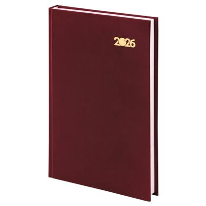 Ежедневник датир. А5 145*215 мм, 320 стр., лин. "STAFF" тверд. обл. карт, бордовый 2026