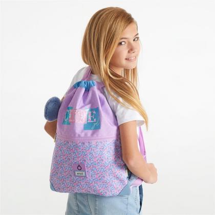 Мешок д/обуви "Cute girl" полиэстер, фиолетовый