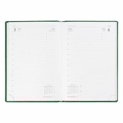 Ежедневник датир. А5 148*218 мм, 352 стр., лин. "Agenda" тверд. обл. кожзам, зеленый 2026