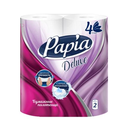 Полотенца бумажные  Papia Deluxe в рулонах, 13,2м, 4 слоя, 2 рул, 100% целлюлоза
