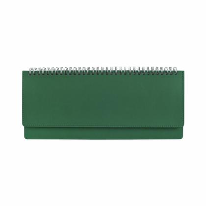 Еженедельник датир., наст. 305*130 мм, 128 стр., лин. "Velvet" тверд. обл. кожзам., на пружине, зеленый 2026