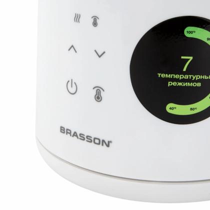 Электрочайник Brasson KT-264  нерж.сталь/пластик, белый
