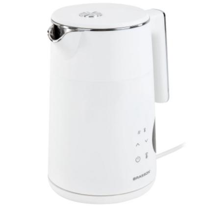 Электрочайник Brasson KT-264  нерж.сталь/пластик, белый