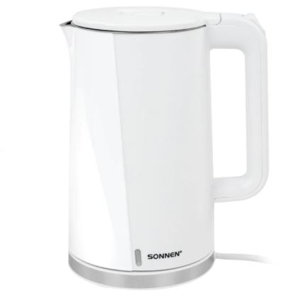 Электрочайник Sonnen KT-8718W нерж.сталь/пластик, белый