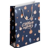 Пакет бумажный подарочный 32*49*12 см "Nostalgia. Игрушки" синий