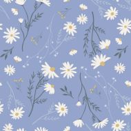 Бумага декоративная в рулоне "Fleurs. Ромашки" 1*0,7 м, голубой