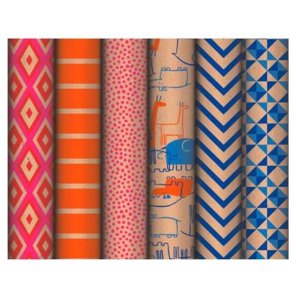 Бумага декоративная в рулоне "Brown Craft. Fantasy" 2*0,7 м, ассорти