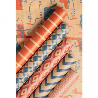 Бумага декоративная в рулоне "Brown Craft. Fantasy" 2*0,7 м, ассорти