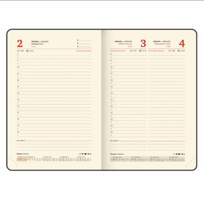 Ежедневник датир. А5 213*138 мм, 336 стр., лин. "Accent" тверд. обл. кожзам, серый 2026