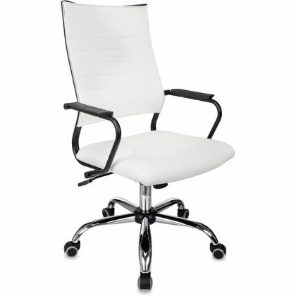 Кресло д/руководителя Бюрократ CH BALANCE SL Line экокожа, белый, крестов. хром