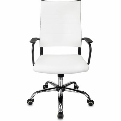 Кресло д/руководителя Бюрократ CH BALANCE SL Line экокожа, белый, крестов. хром