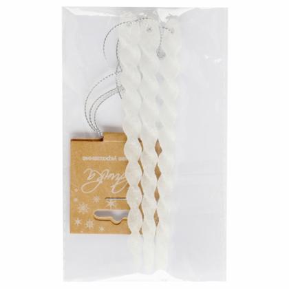 Украшение елочное "Сосулька" 13,5 см, уп./3 шт., пластик, белый