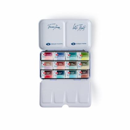 Краски акварельные "Белые ночи метаморфозы" набор 12 цв., кюветы