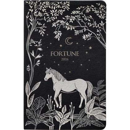 Еженедельник датир. А5 130*205 мм, 128 стр., тонир., лин.  "Fortune" мягк. обл. кожзам., черный 2026