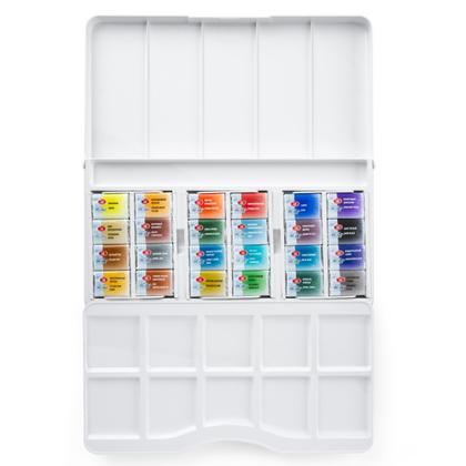 Краски акварельные "Белые ночи Путешествия" набор 24 цв., кюветы