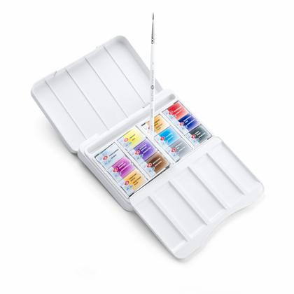 Краски акварельные "Белые ночи Ботанический атлас" набор 12 цв., кюветы