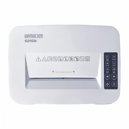 Уничтожитель Office Kit S215N 3,9x38 (P-4, 3,9х38 мм, 22 лист., 35литров, скобы, скрепки, диски. карты)