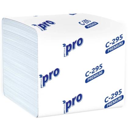 Салфетки бумажные  PROtissue 10,5*21см, 2 слоя, V - сложение, цв.белый, 200 листов