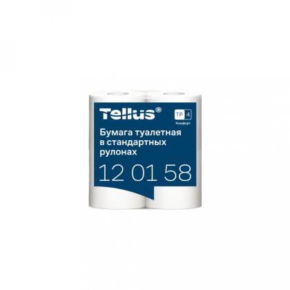 Бумага туалетная  Tellus Комфорт TP4, 4 рул, 23м, 2-сл.