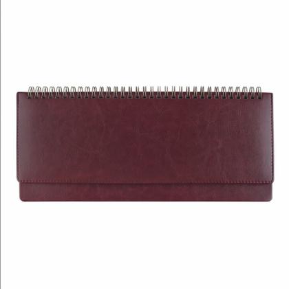 Еженедельник датир., наст. 305*130 мм, 128 стр., лин. "Sidney Nebraska" тверд. обл. кожзам., на пружине, коричневый 2026