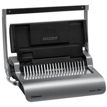 перфобиндер Fellowes® QUASAR+ механический на пласт. пружину, сшивает до 500