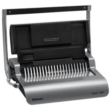 перфобиндер Fellowes® QUASAR+ механический на пласт. пружину, сшивает до 500