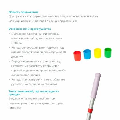 Кольцо цветовой кодировки для ручки HQ Profiline, набор 4 цвета