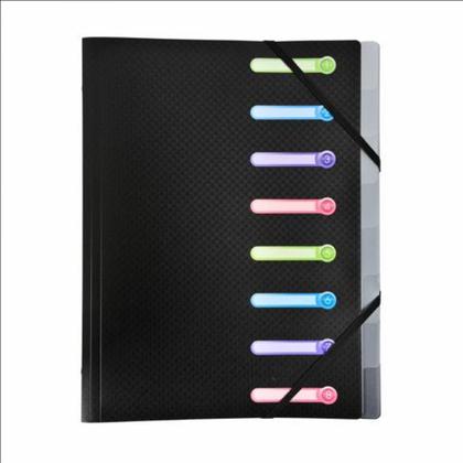 Папка на резинках 10 мм. "Opak" пласт., на 8 делений, ассорти