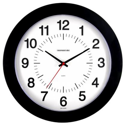 Часы настенные круглые "51500514" пласт., черный