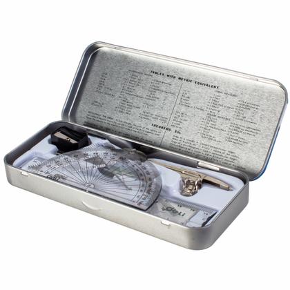 Набор для черчения "Deli 72150" на 7 предметов, пласт., серебристый