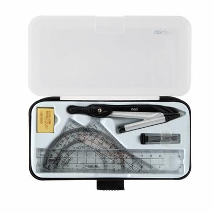 Набор для черчения "Deli 72150" на 7 предметов, пласт., серебристый