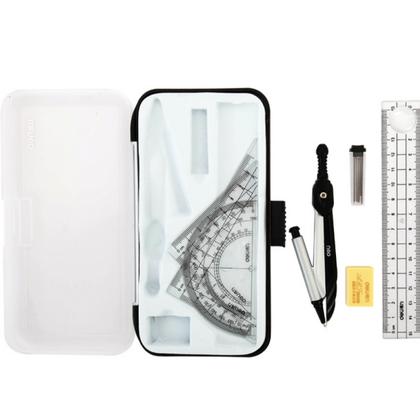 Набор для черчения "Deli 72150" на 7 предметов, пласт., серебристый