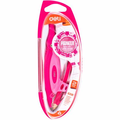 Циркуль "Deli EG20102" с карандашом, футляр, ассорти