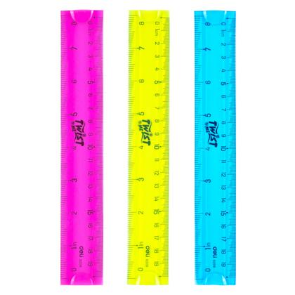 Линейка 20 см "Deli E6208" гибк., пласт., ассорти