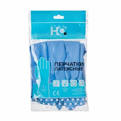 Перчатки латексные с х/б покрытием HQ Profiline р-р L синий
