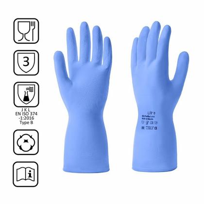 Перчатки латексные с х/б покрытием HQ Profiline р-р M синий