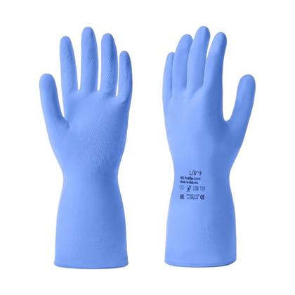 Перчатки латексные с х/б покрытием HQ Profiline р-р M синий