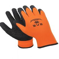 Перчатки полиэстеровые BVB с латексным покрытием 10 кл. вязки, с внутр. ворс. начесом оранжевый/черный