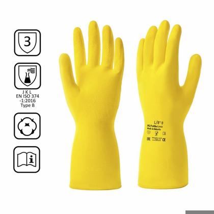 Перчатки латексные с х/б покрытием HQ Profiline р-р L желтый
