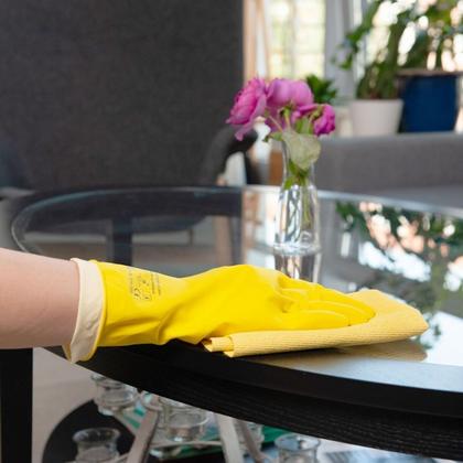 Перчатки латексные с х/б покрытием HQ Profiline р-р L желтый