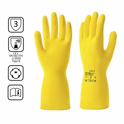 Перчатки латексные с х/б покрытием HQ Profiline р-р M желтый