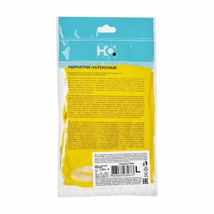 Перчатки латексные с х/б покрытием HQ Profiline р-р M желтый