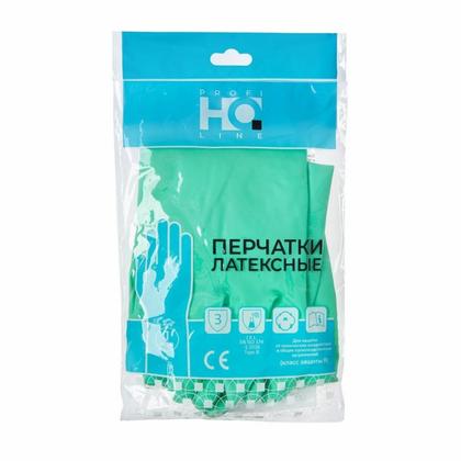 Перчатки латексные с х/б покрытием HQ Profiline р-р L зеленый