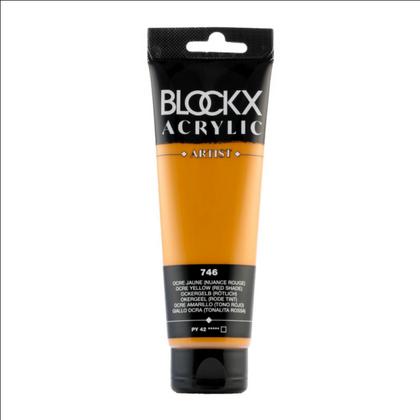 Краски акриловые "Blockx" 746 охра желтая (красный оттенок), 120 мл., туба